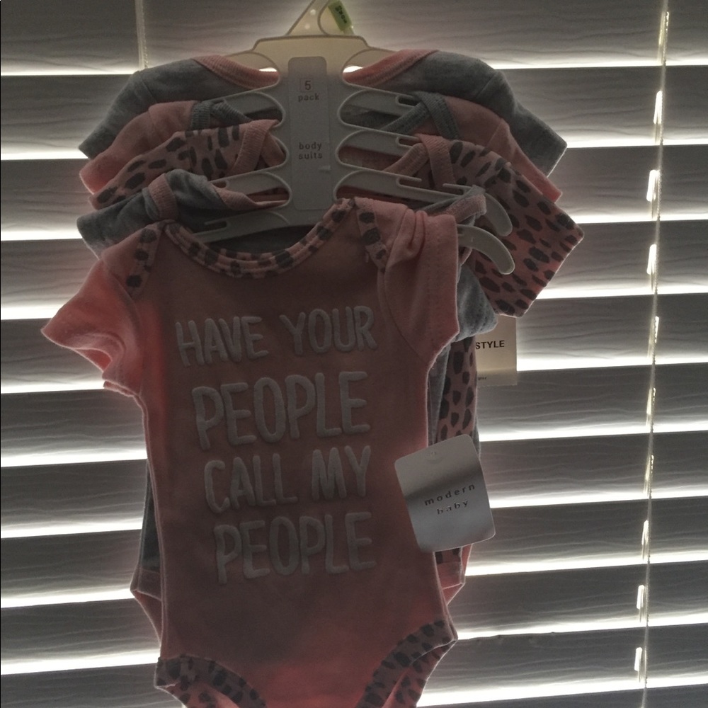 5 brand new girls bodysuits